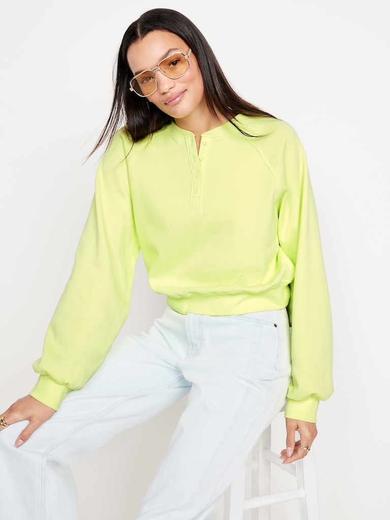 SoComfy Oversized Button-Front Sweatshirt