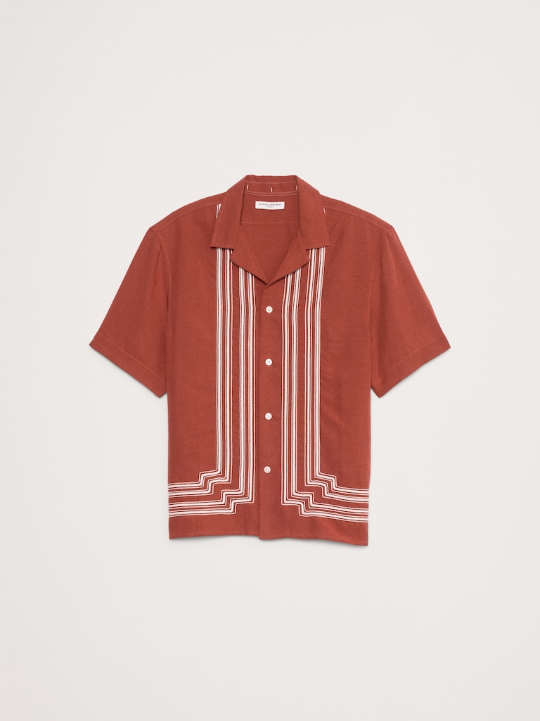 Embroidered Tencel™-Linen Resort Shirt