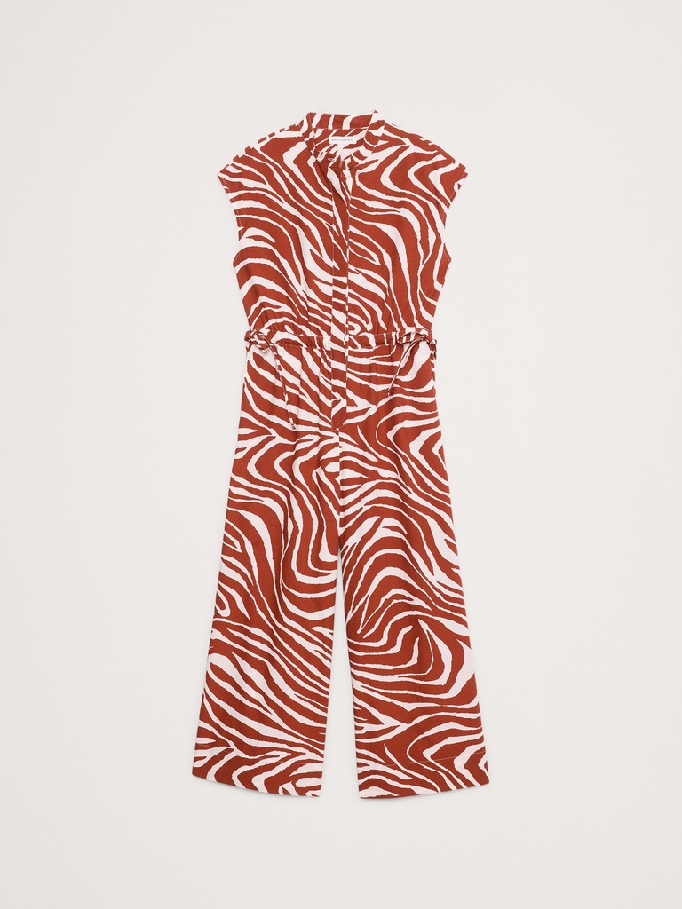 Cotton Poplin Wide-Leg Cropped Jumpsuit