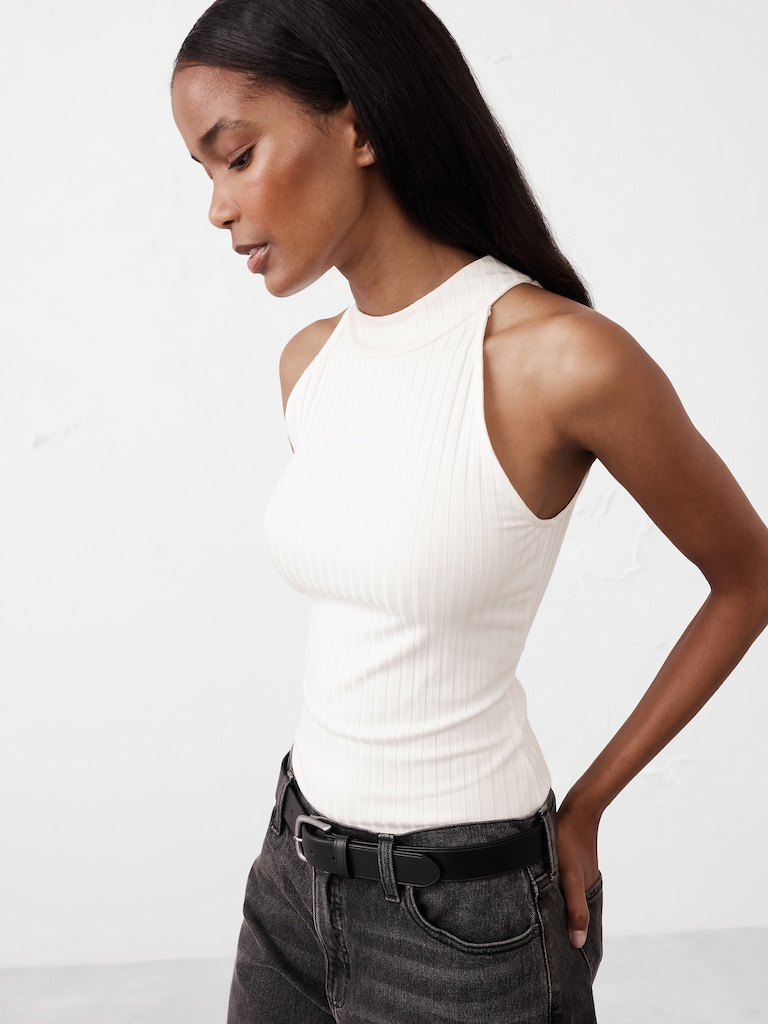 Wide Ribbed Halter Top