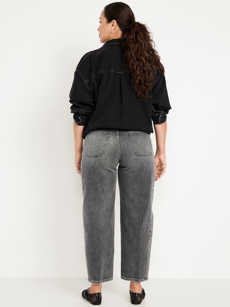 Maternity Full Panel Barrel Ankle Jeans