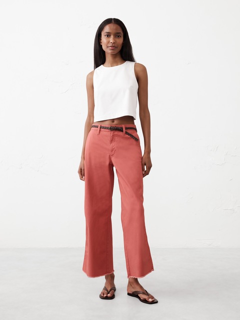 Pantalon Femme Banana Republic Chino Plissé Boyfriend - Taille 12 Rose, 97% Coton 3% élasthanne, Neuf Avec étiquette