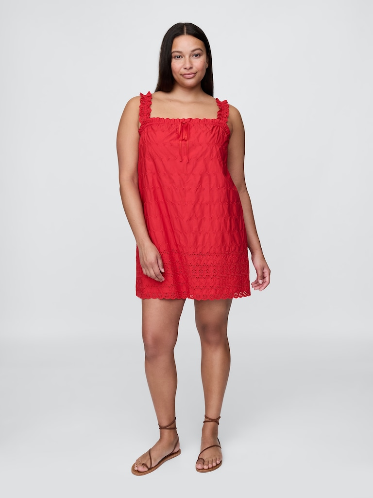 Gap × DÔEN Eyelet Shift Mini Dress