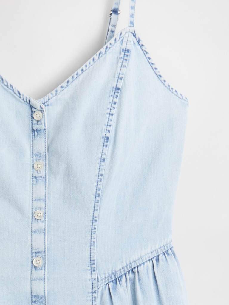 Denim Seamed Maxi Dress