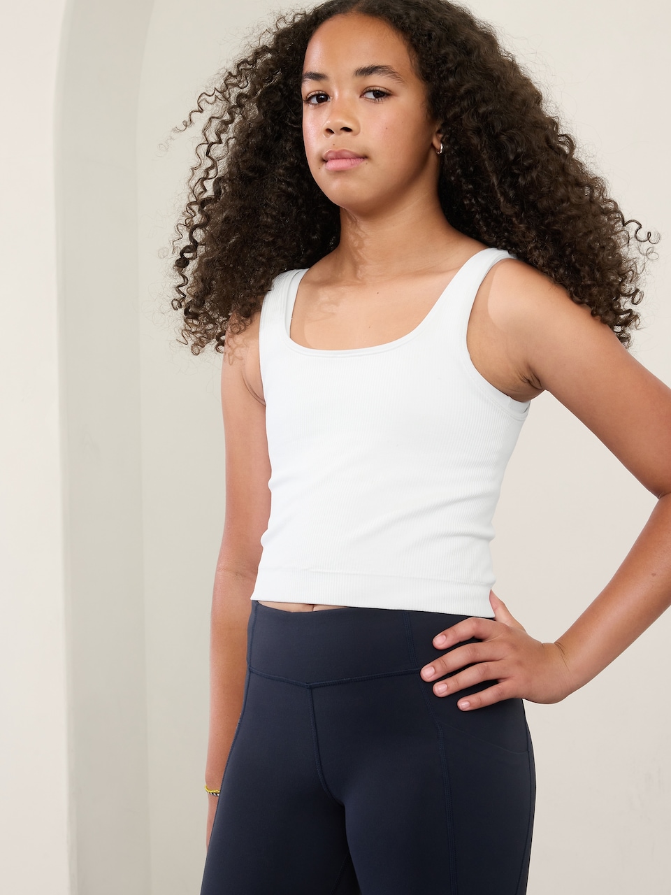 Athleta Girl Rise Above Rib Crop Tank