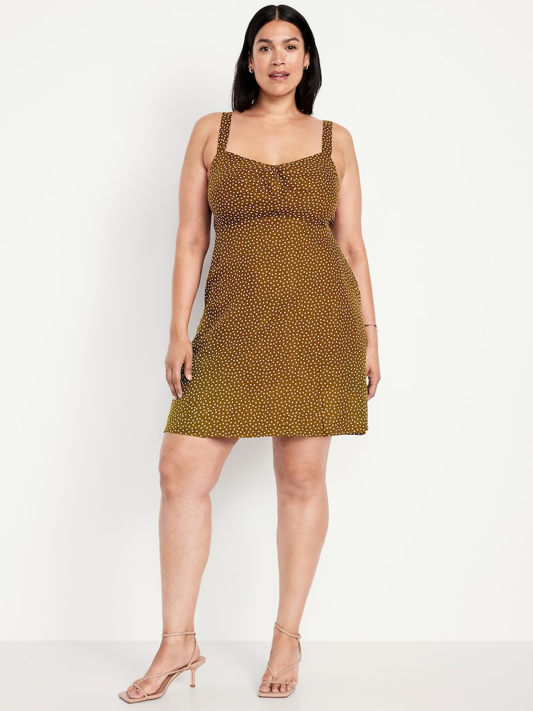 Fit & Flare Crepe Mini Dress