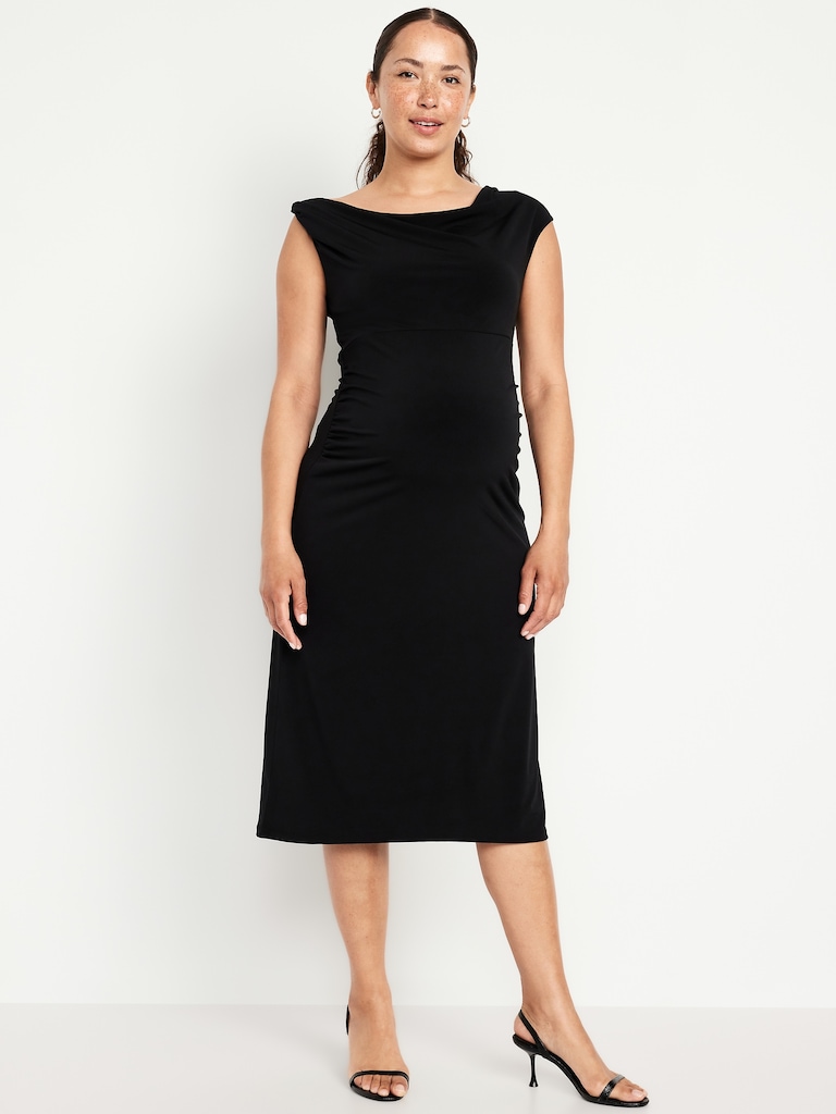 The Occasion by Old Navy Maternity Asymmetrical Shoulder Maxi Dress