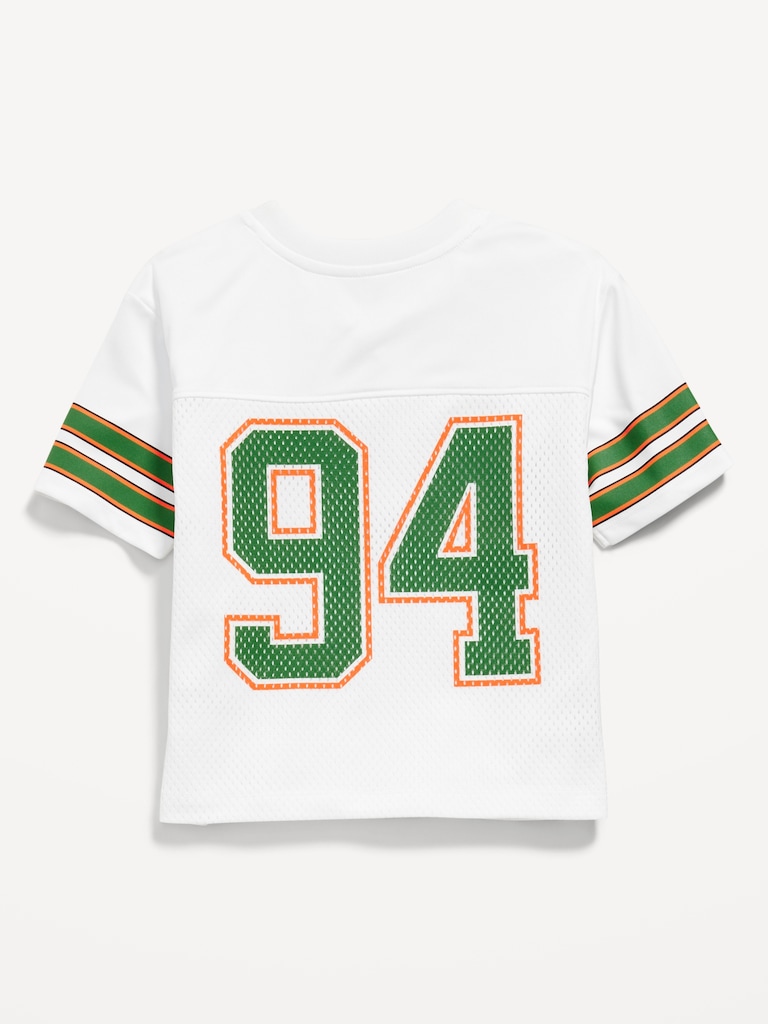 Oversized Unisex Mesh Logo-Graphic Football T-Shirt for Toddler
