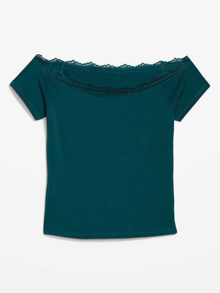 Off-Shoulder Lace-Trim Top