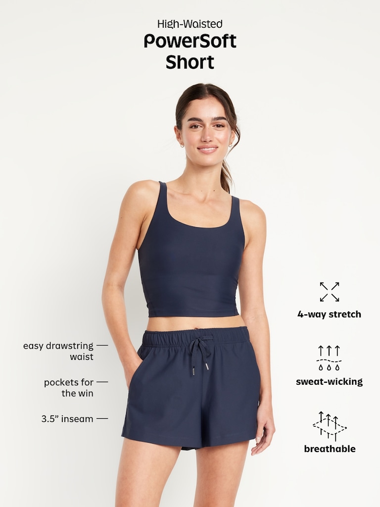 High-Waisted PowerSoft Shorts -- 3.5-inch inseam