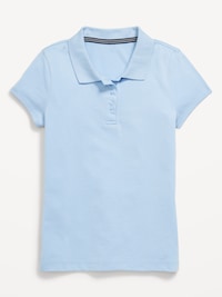 School Uniform Jersey-Knit Polo Shirt for Girls