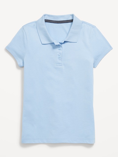 School Uniform Jersey-Knit Polo Shirt for Girls