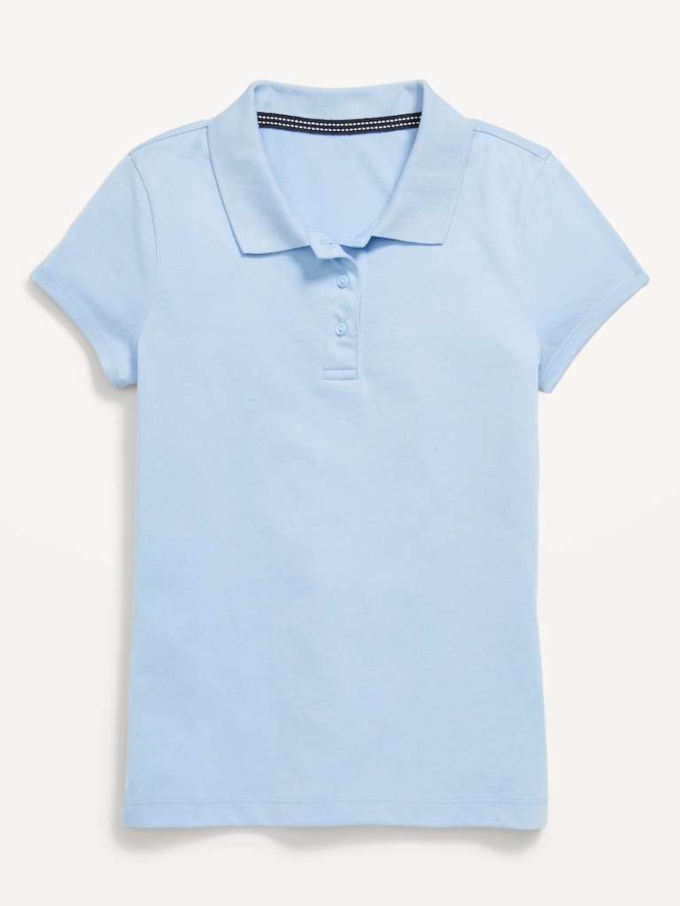 School Uniform Jersey-Knit Polo Shirt for Girls