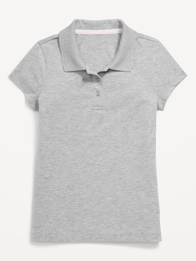 School Uniform Jersey-Knit Polo Shirt for Girls