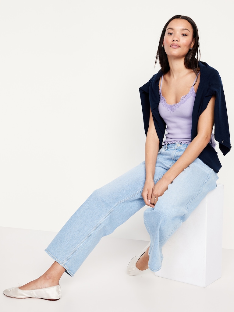 Lace-Trim Cami Tank Top