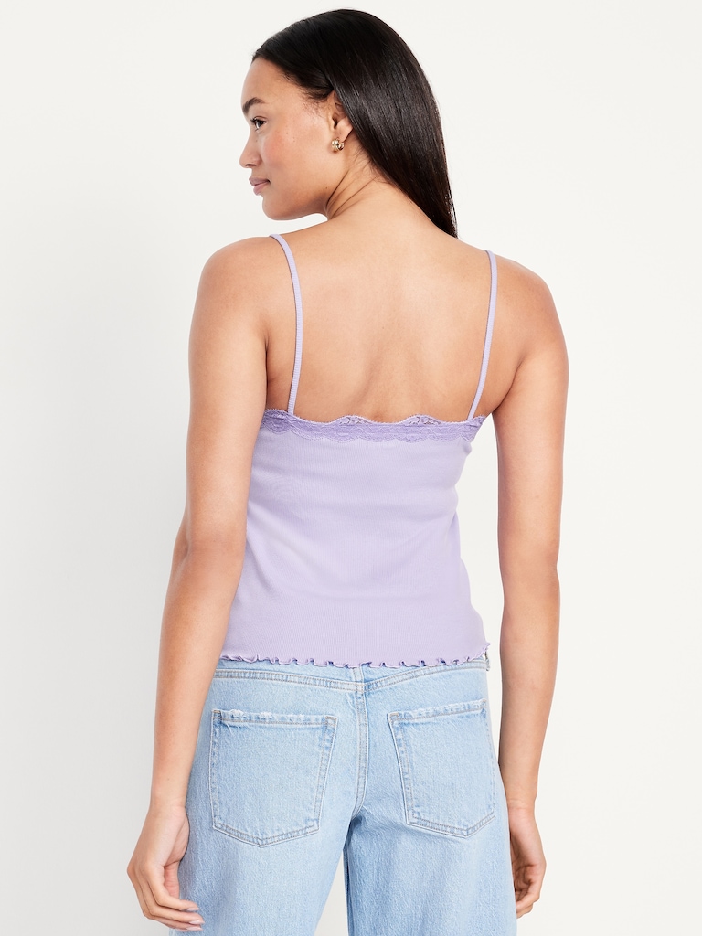 Lace-Trim Cami Tank Top