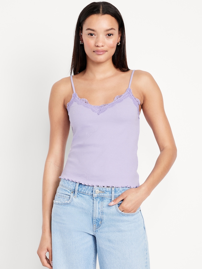 Lace-Trim Cami Tank Top