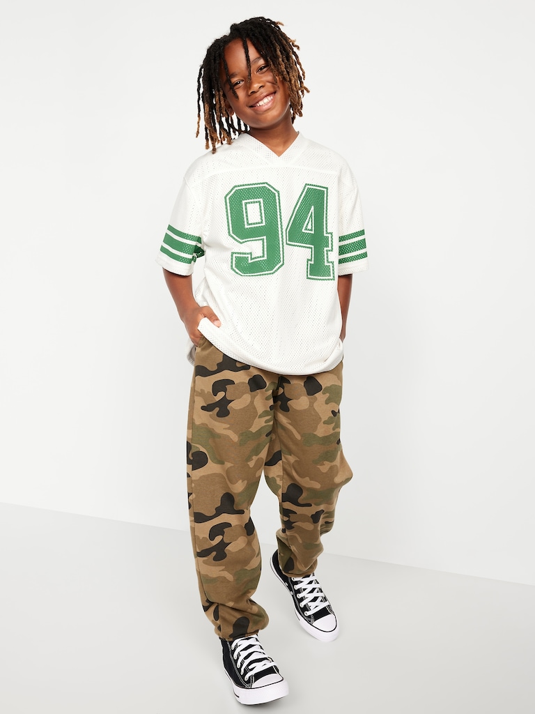 Oversized Boxy Mesh Graphic T-Shirt for Boys