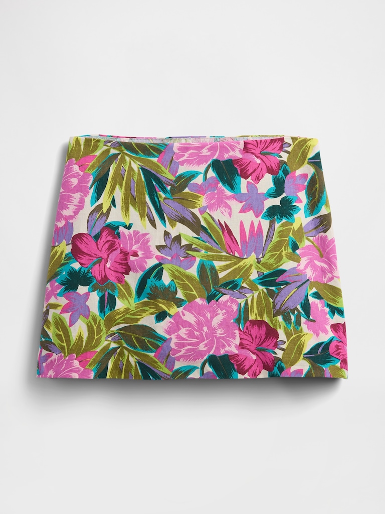 Linen-Blend Mini Skort