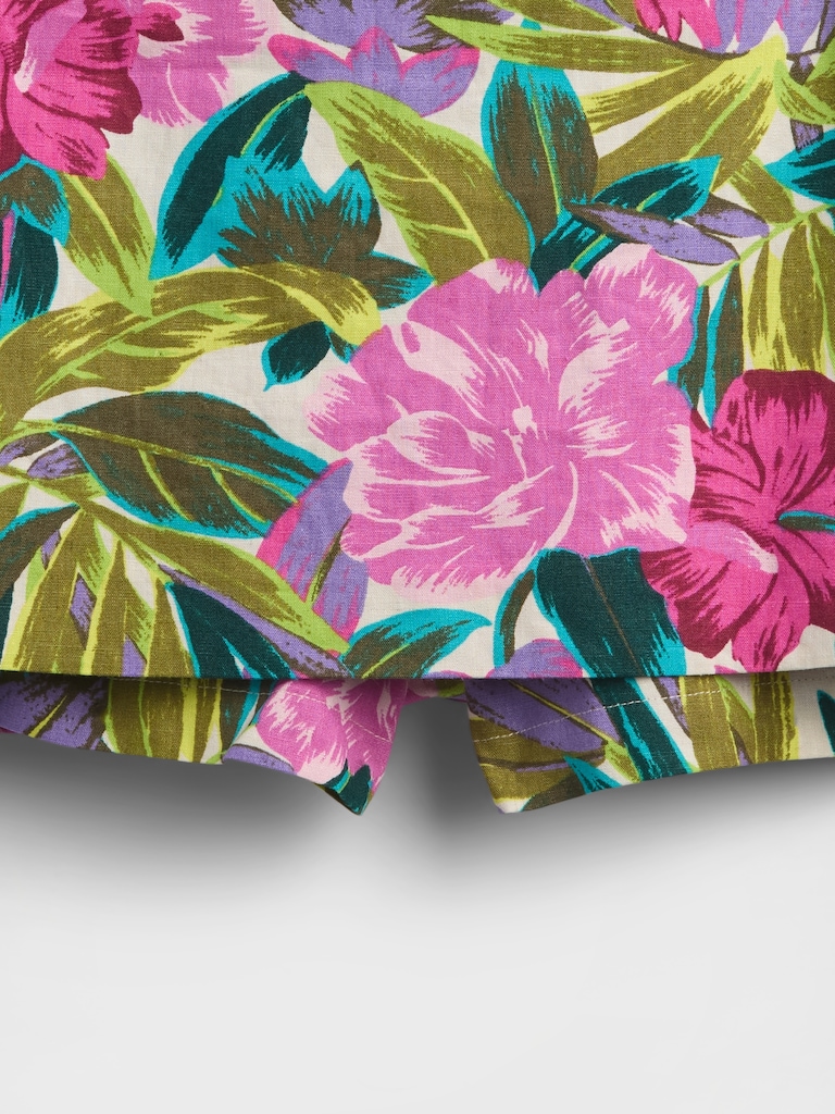 Linen-Blend Mini Skort