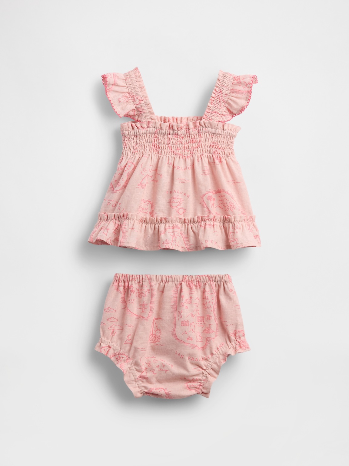 Baby Linen-Cotton Toile Outfit Set