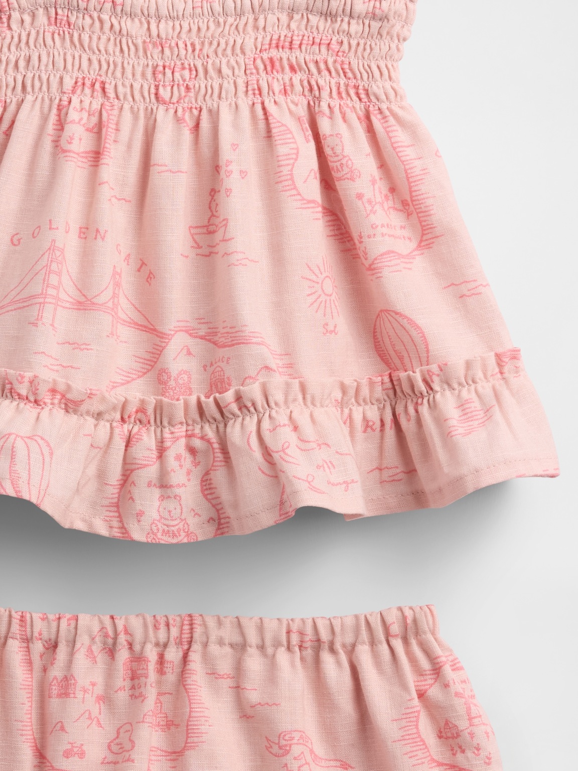 Baby Linen-Cotton Toile Outfit Set