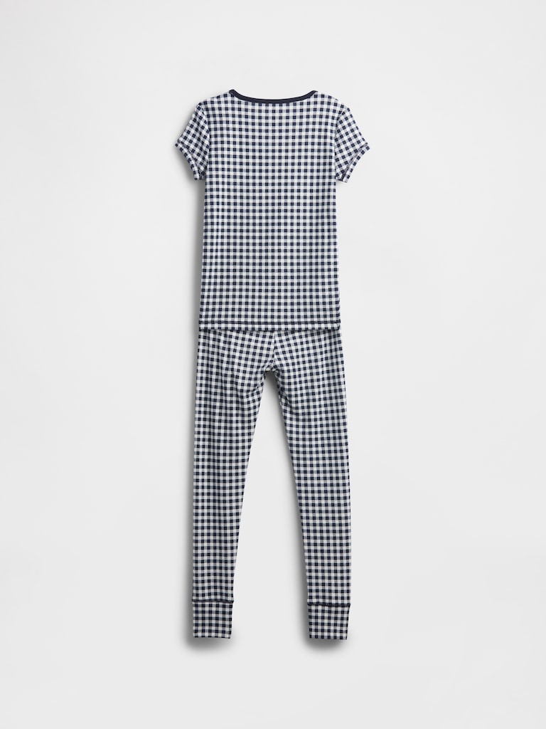 Kids Organic Brushed Cotton Gingham PJ Set