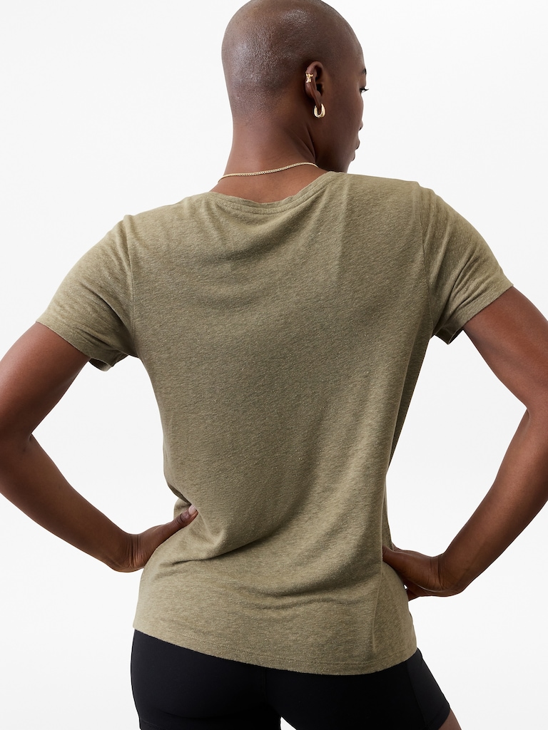 Getaway Linen Blend V-Neck Tee