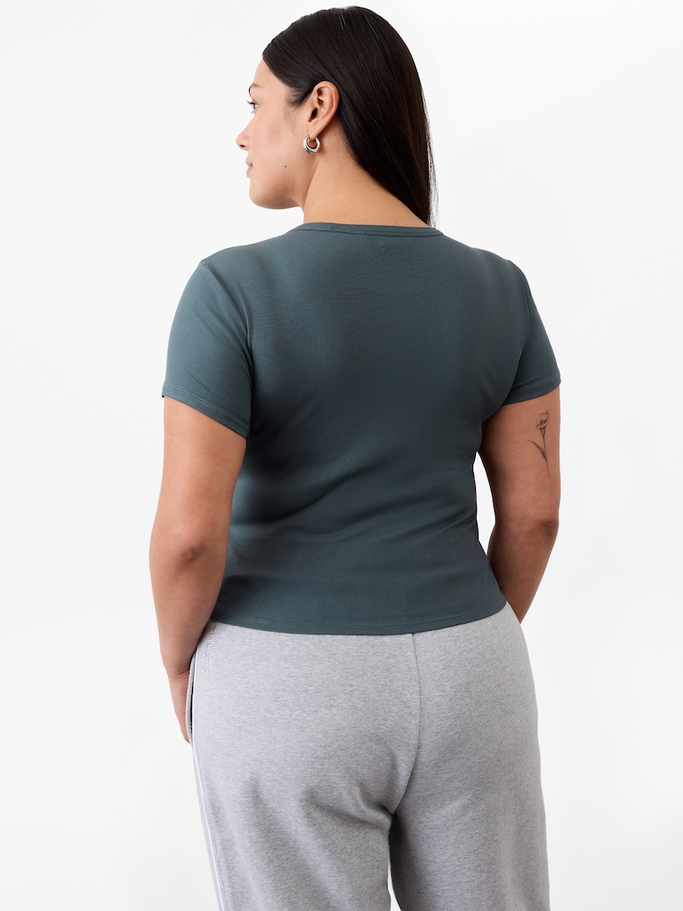 Signature Rib Crop Tee