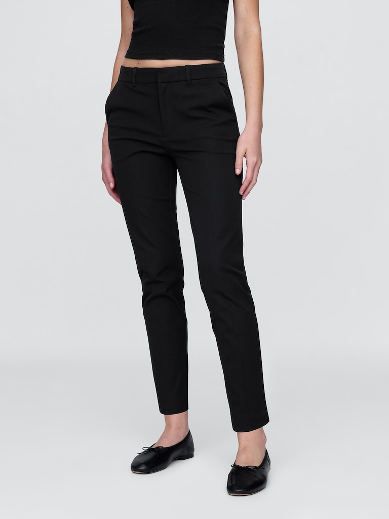 Mid Rise BiStretch Slim Ankle Pants