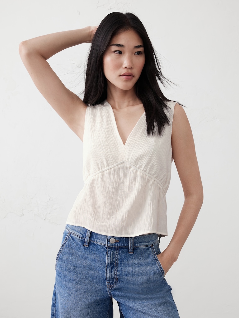 Pleated Crinkle Top