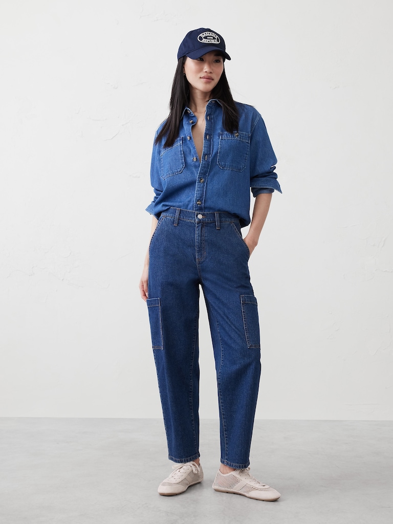 Slim Barrel High-Rise Utility Jean
