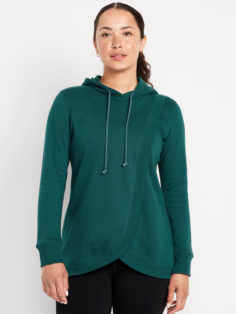 Maternity Cross-Front Nursing Pullover Hoodie