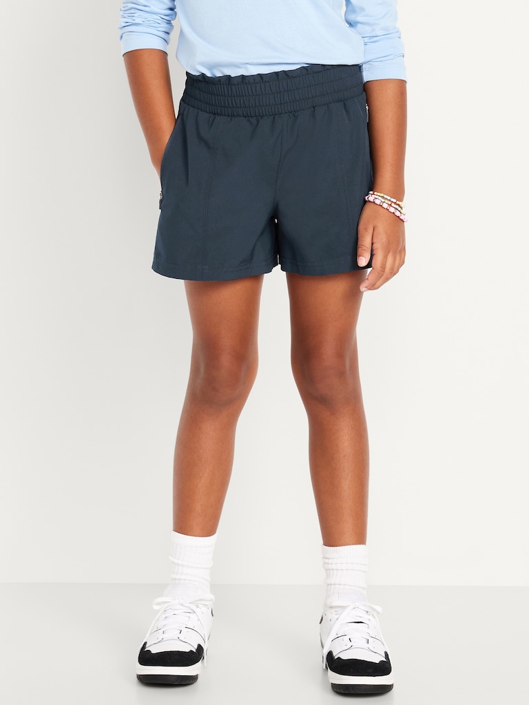 High-Waisted StretchTech Performance Shorts for Girls