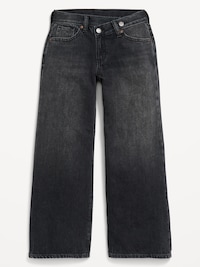 Super Baggy Wide-Leg Crossover Jeans for Girls