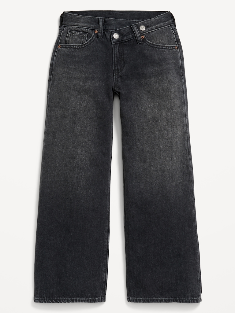 Super Baggy Wide-Leg Crossover Jeans for Girls
