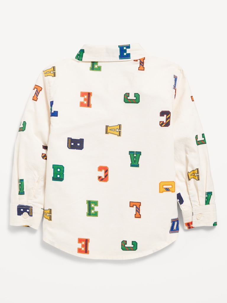 Printed Long-Sleeve Oxford Shirt for Toddler Boys