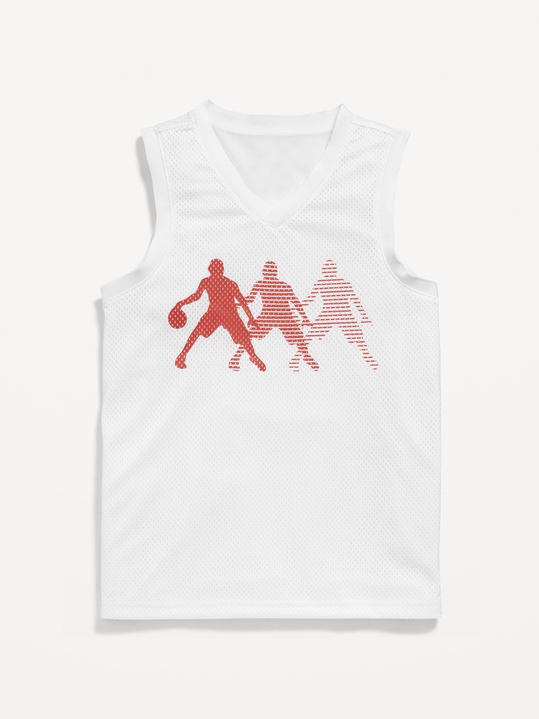 Mesh Graphic Basketball Tank Top for Boys