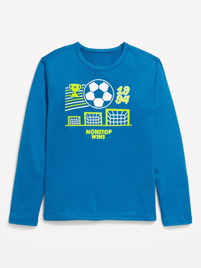 CloudMotion Long-Sleeve Graphic Performance T-Shirt for Boys