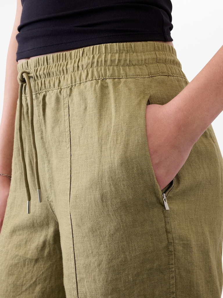 Retreat High Rise Linen Ankle Pant