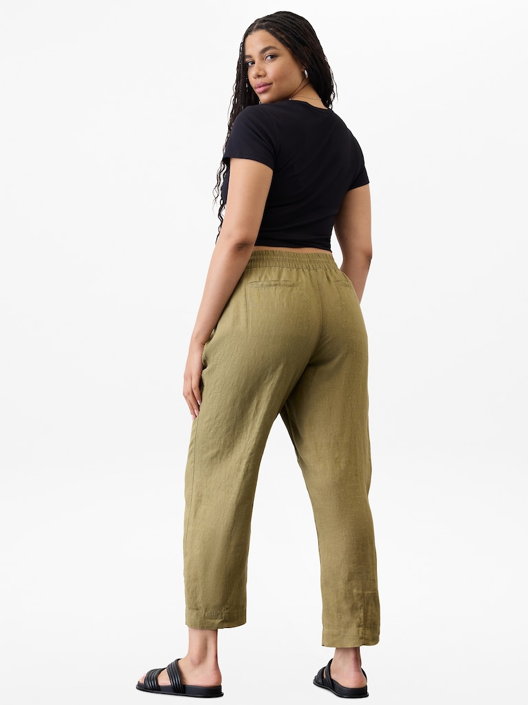 Retreat High Rise Linen Ankle Pant