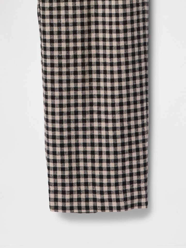 Linen-Blend Relaxed Straight Ankle Pants