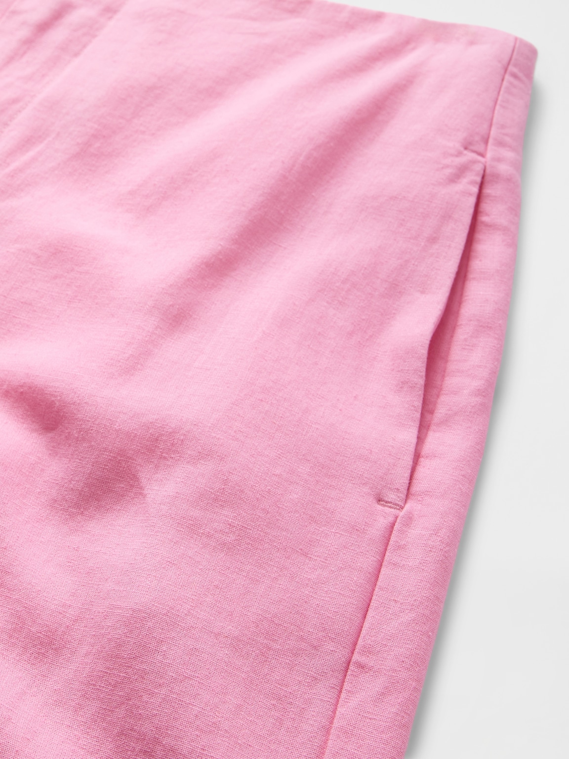 Linen-Blend Relaxed Straight Ankle Pants