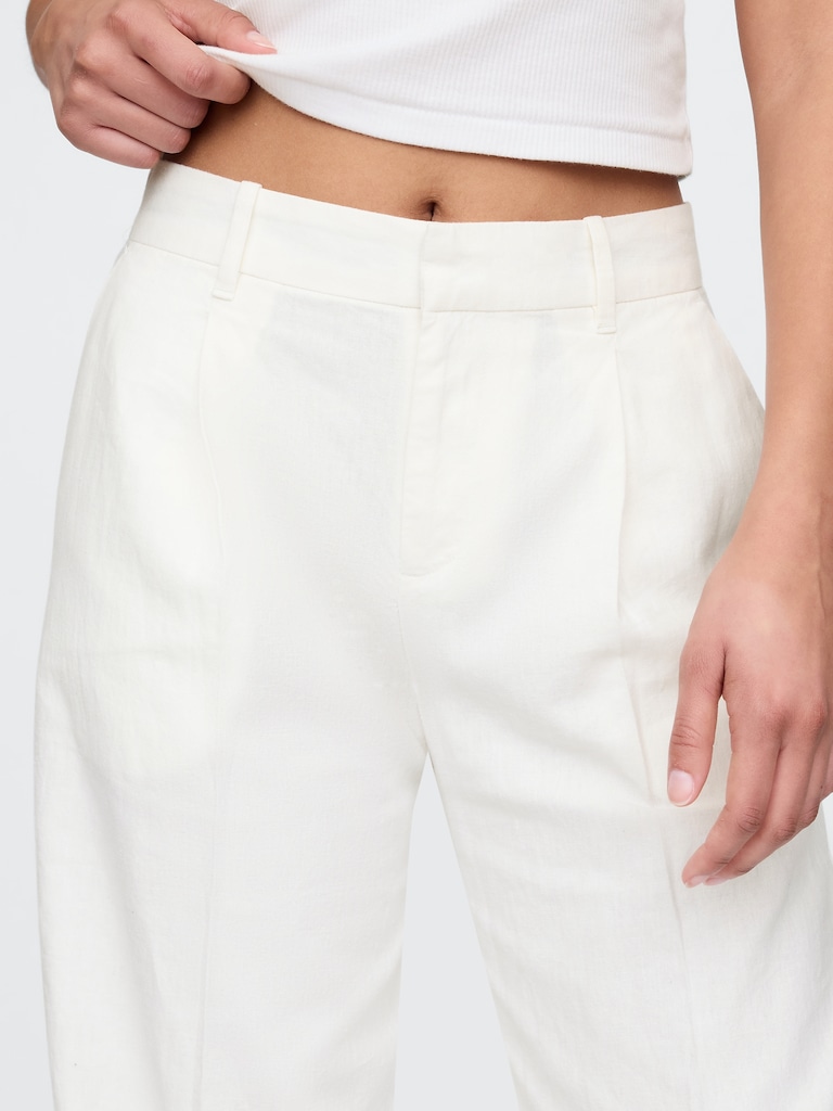 365 Low Rise Linen-Blend Trousers