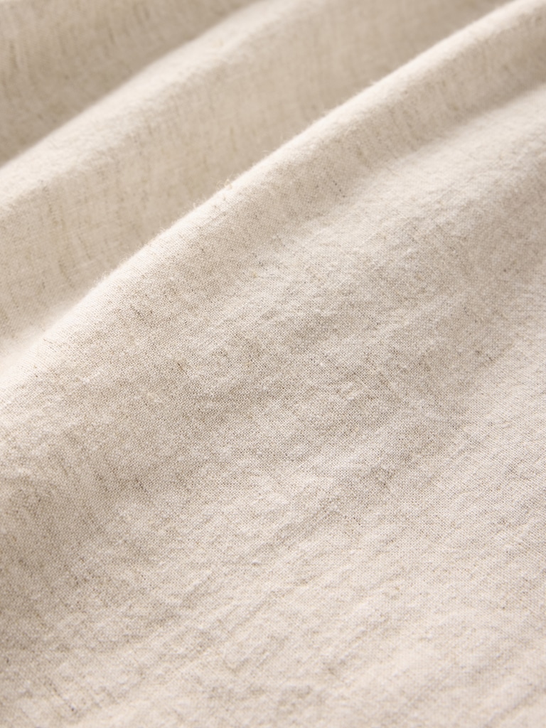Mid Rise Linen-Blend Easy Barrel Pants