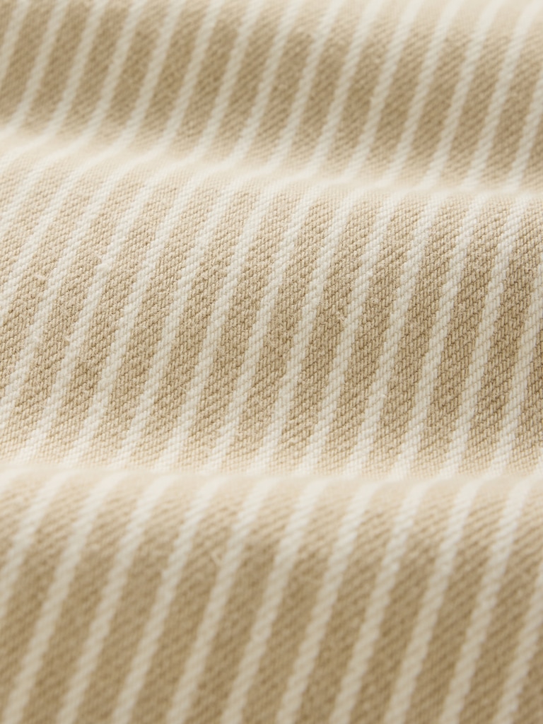 High Rise Khaki Stripe Barrel Jeans
