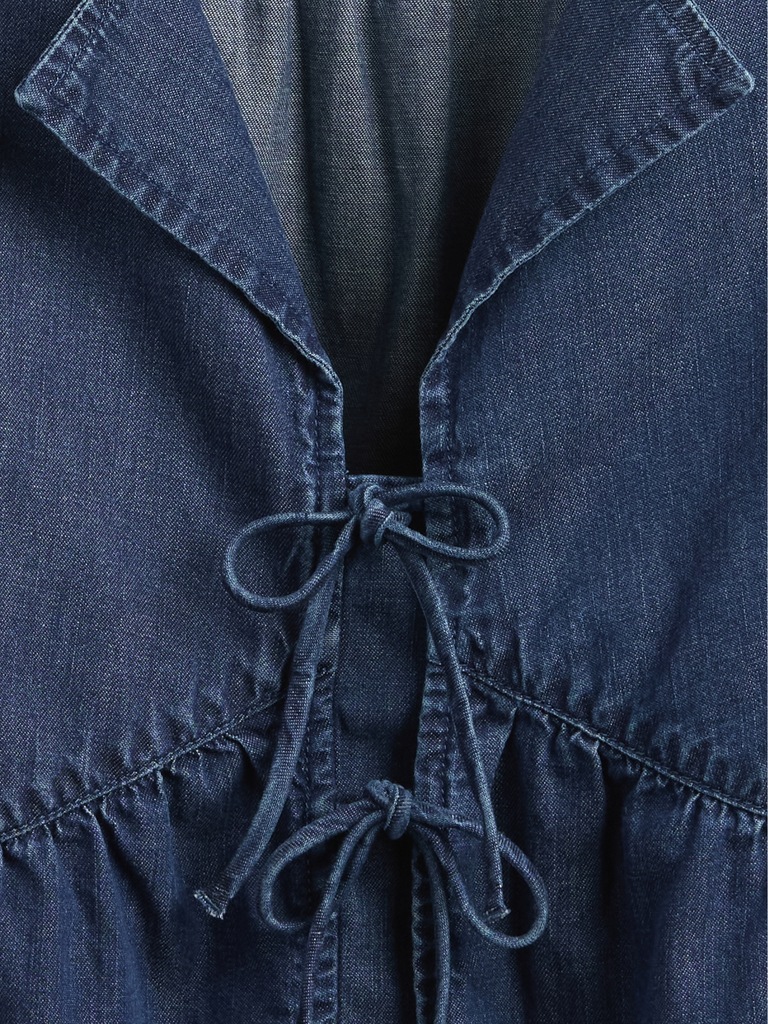 UltraSoft Denim Tie-Front Top