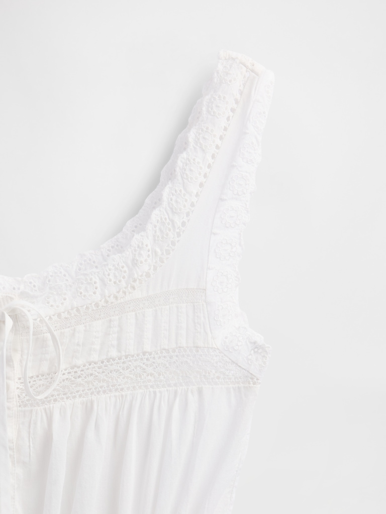 Lace-Trim Peplum Top