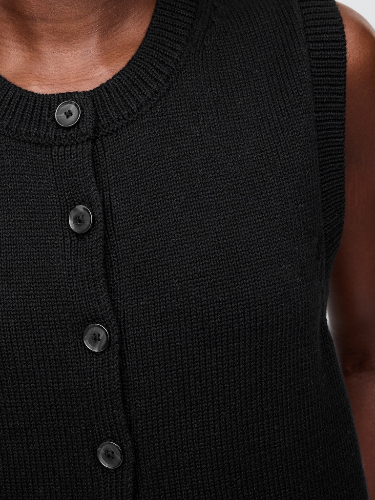 Cropped Cardigan Sweater Vest