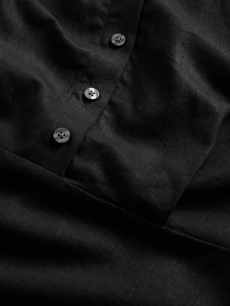 Linen-Blend Shirtdress
